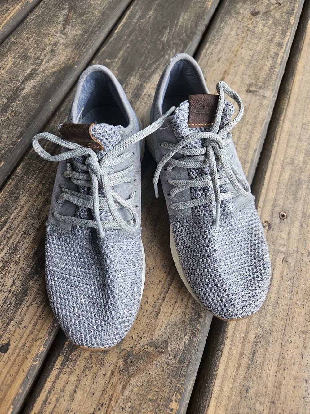 New Balance Light Gray Knit Women's Sneakers